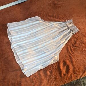 Forever 21 Metallic Cream Textured Top Sleeveless, Halter, Sheer, Medium